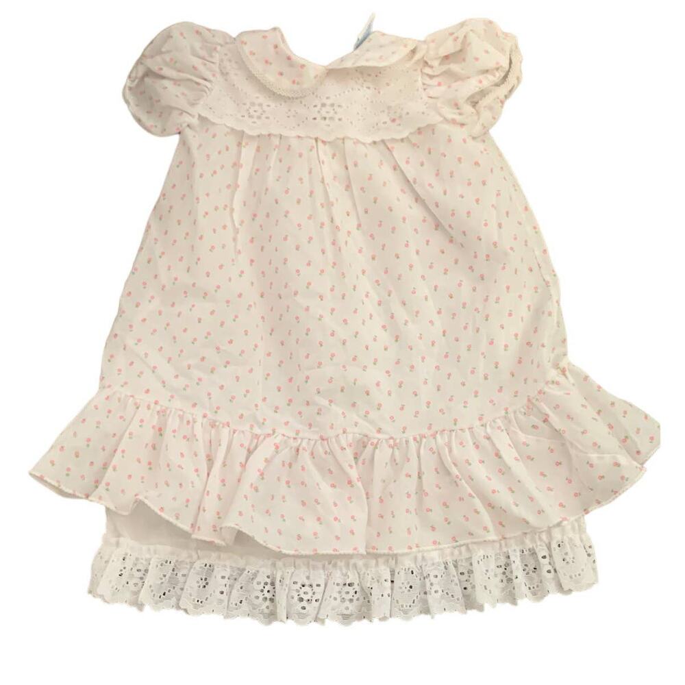 Vintage Styled By Shepherd Floral Cotton Blend Eyelet Christening Gown Layette